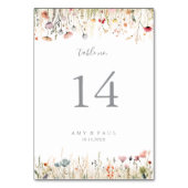 至福のカラフルボホワイルドフラワー結婚ズ テーブルナンバー (裏面)