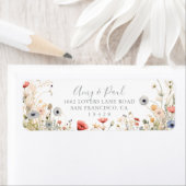 至福のカラフルボホワイルフラワーの返送先住所ラベル ラベル (インサイチュ)