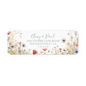 至福のカラフルボホワイルフラワーの返送先住所ラベル ラベル (正面)