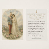 至福のカールとジータのカトリック結婚式祈りのギフト (正面&裏面)
