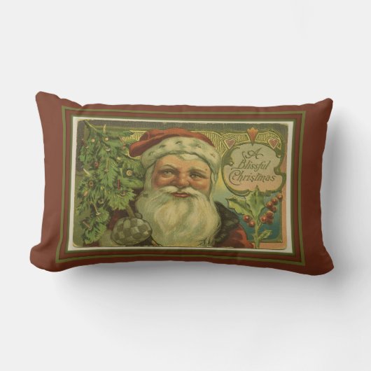 至福のクリスマスサンタ ランバークッション (正面)