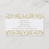 至福のシックなダマスク織の花の名刺 名刺 (裏面)