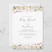 至福のボホカラフルワイルドフラワーベビーシャワー 招待状 (正面)