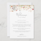 至福のボホワイルドフラワー結婚のウェルカムレター (正面)