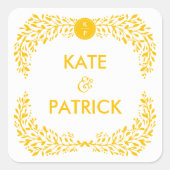 至福のローレル編集可能カラー結婚ズシール スクエアシール (正面)