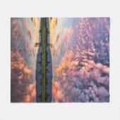 至福の地平線 フリースブランケット (正面(横))