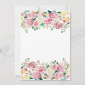 至福の愛 | 水彩ピンクフローラ結婚ズ 招待状 (裏面)