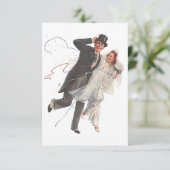 至福の新郎の花嫁RSVPカードを結婚する空白のなヴィンテージ 出欠カード (スタンド正面)