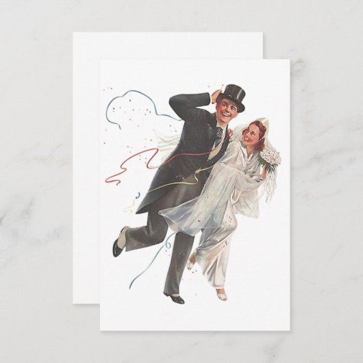 至福の新郎の花嫁RSVPカードを結婚する空白のなヴィンテージ 出欠カード (正面/裏面)