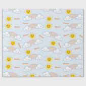 至福の日差しと虹の幸せな雲、太陽 ラッピングペーパー (フラット)