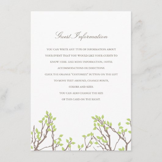 至福の枝の指示/情報カード エンクロージャーカード (正面)