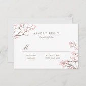 至福の枝の結婚式RSVP 出欠カード (正面/裏面)