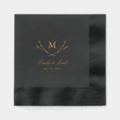 至福の枝結婚のモノグラム 箔ナプキン (正面)