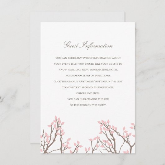 至福の枝結婚の挿入 エンクロージャーカード (正面/裏面)