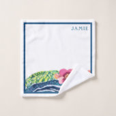 至福の波と亀のカスタマイズ可能なタオルのセット バスタオルセット (ウォッシュタオル)