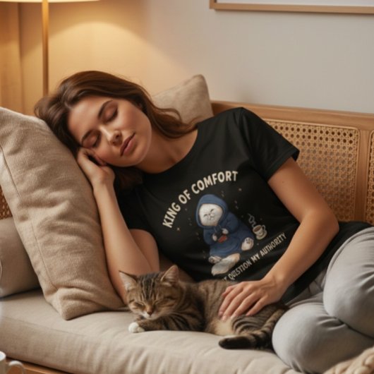 至福の王様 かわいいゲーミングキャットパーカー Tシャツ
