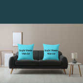 至福の眠りと猫ペットパーソナライズされたブルー クッション