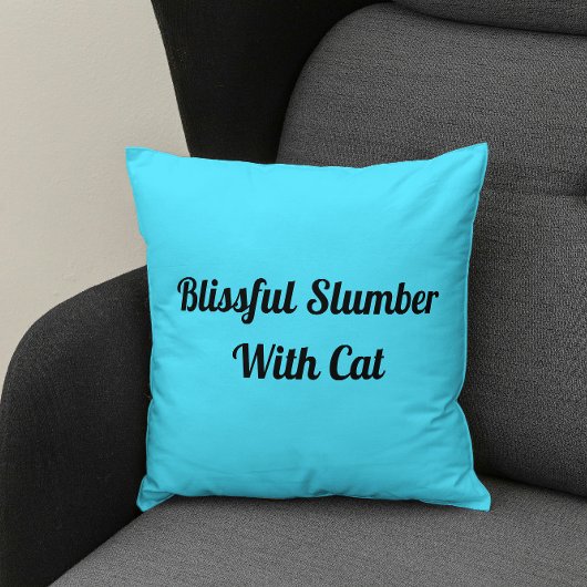 至福の眠りと猫ペットパーソナライズされたブルー クッション