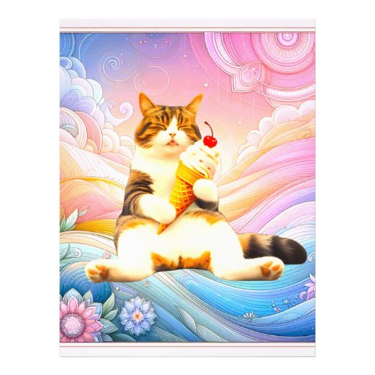至福の眠り – アイスクリームコーンを持つ猫 フォトプリント            (正面)
