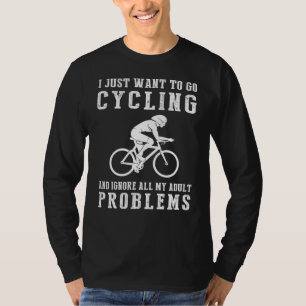 至福へのライド: 大人の悩みを自転車で忘れようTシャツ! Tシャツ