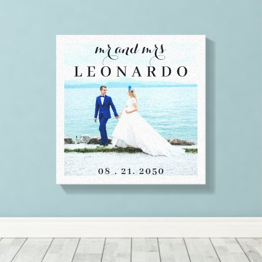 至福エレガントの結婚写真様ミセス・モノグラム キャンバスプリント (インサイチュ (ウッドフロア))