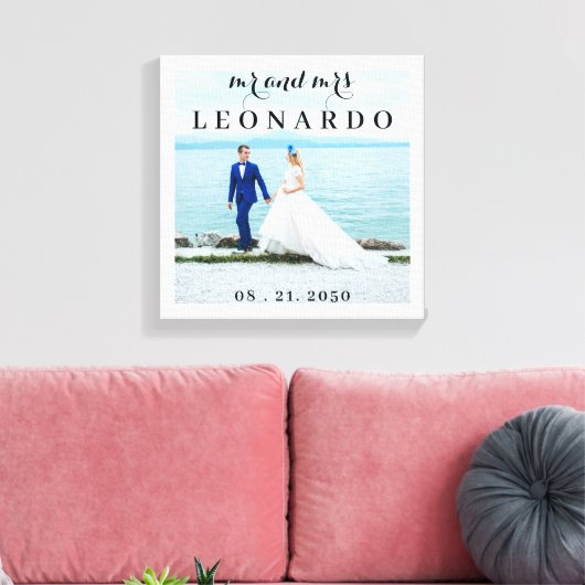 至福エレガントの結婚写真様ミセス・モノグラム キャンバスプリント (インサイチュ (リビング))