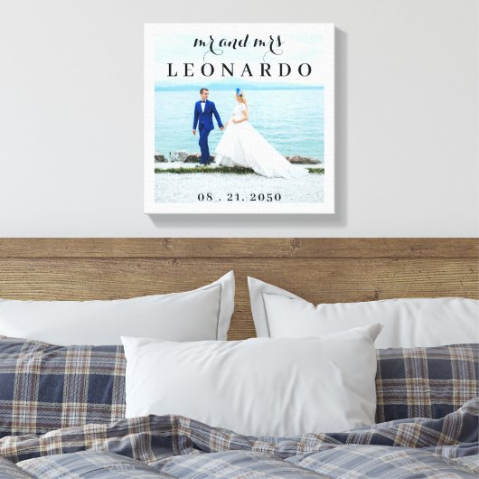 至福エレガントの結婚写真様ミセス・モノグラム キャンバスプリント (インサイチュ (寝室))