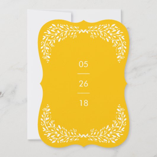 至福ローレル編集可能カラー結婚式招待状 招待状 (裏面)