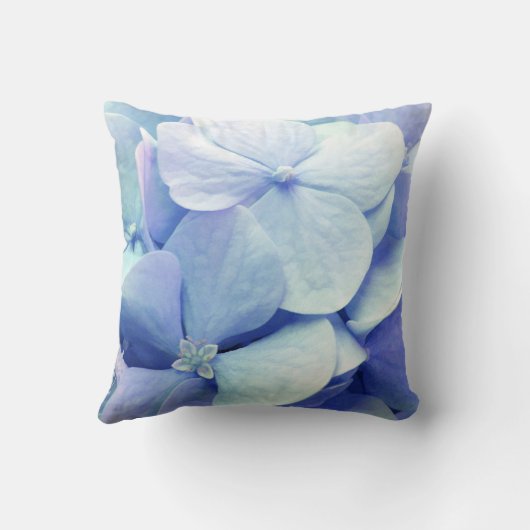 "至福"のタマキビのラベンダーの青いアジサイの枕 クッション (裏面)