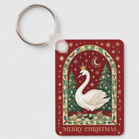 至高の白鳥のクリスマス キーホルダー (正面)