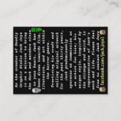 致命的なグラフィックSTUDIO.COMジャックJOYAカード 名刺 (裏面)