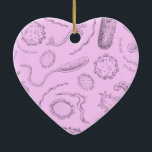 致命的なデザイン セラミックオーナメント<br><div class="desc">エレンマーカス著致命的な顕微鏡の有機体の科学的なスケッチ。</div>