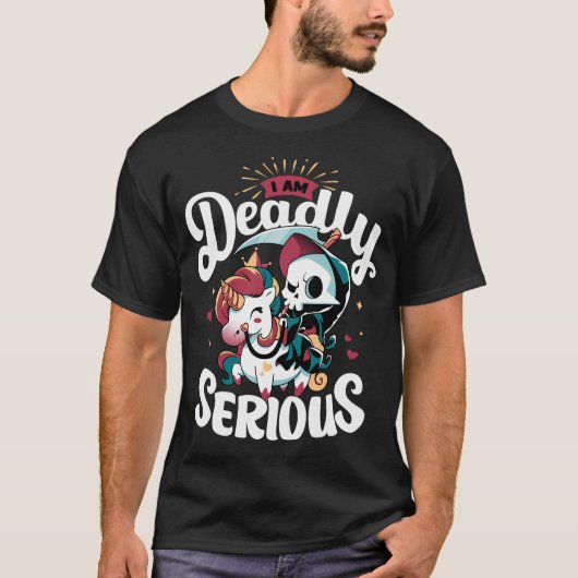 致命的な深刻 – 死神のユニコーン Tシャツ (正面)