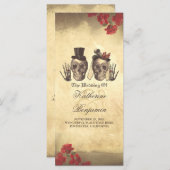 致命的な素晴らしいゴシックのスカルカップルの結婚式プログラム プログラム (正面/裏面)