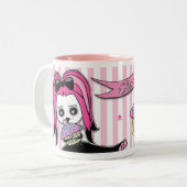 致命的なCute™ Delilahのカップケーキの時間 ツートーンマグカップ (正面左)