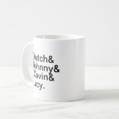 興ざましのチームネームリストの白のマグ コーヒーマグカップ (正面左)