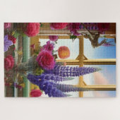 興味深いカラフルフローラブーケ ジグソーパズル (横)