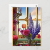興味深いカラフルフローラブーケ ポストカード (正面/裏面)