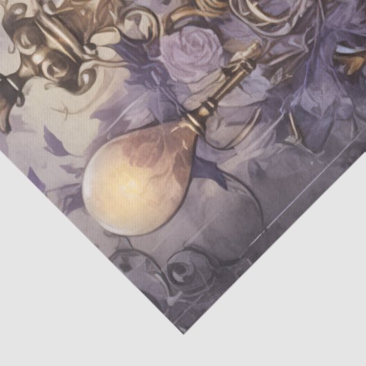 興味深いファンタジーゴシックレイヴン&花模様 薄葉紙 (詳細)