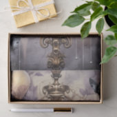 興味深いファンタジーゴシックレイヴン&花模様 薄葉紙 (ギフト)