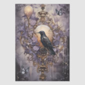 興味深いファンタジーゴシックレイヴン&花模様 薄葉紙 (正面)