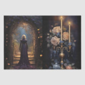 興味深いファンタジーゴシック花模様の切り離し 薄葉紙 (正面)