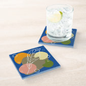 興味深い抽象芸術葉スポット ガラスコースター (アングル)