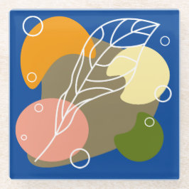 興味深い抽象芸術葉スポット ガラスコースター