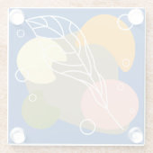 興味深い抽象芸術葉スポット ガラスコースター (裏面)