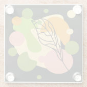 興味深い抽象芸術葉スポット ガラスコースター (裏面)