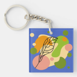 興味深い抽象芸術葉スポット キーホルダー