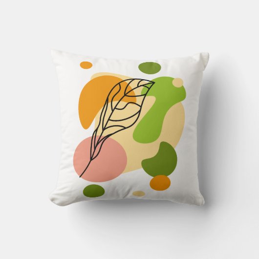 興味深い抽象芸術葉スポット クッション (正面)