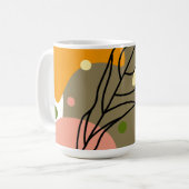 興味深い抽象芸術葉スポット コーヒーマグカップ (正面左)