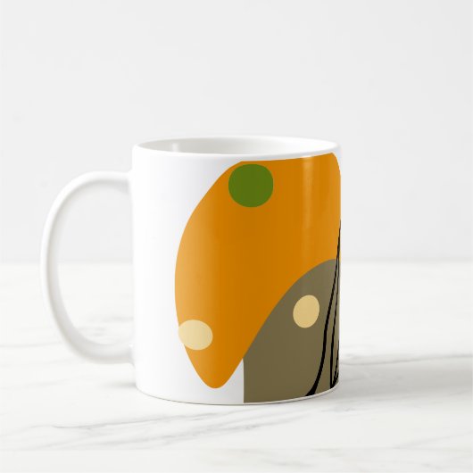 興味深い抽象芸術葉スポット コーヒーマグカップ (左)